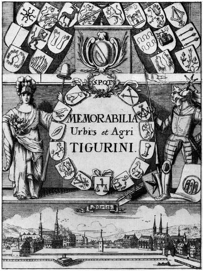 Title Copperplate of the 1742 Third, Expanded Edition of Hans Heinrich Bluntschli